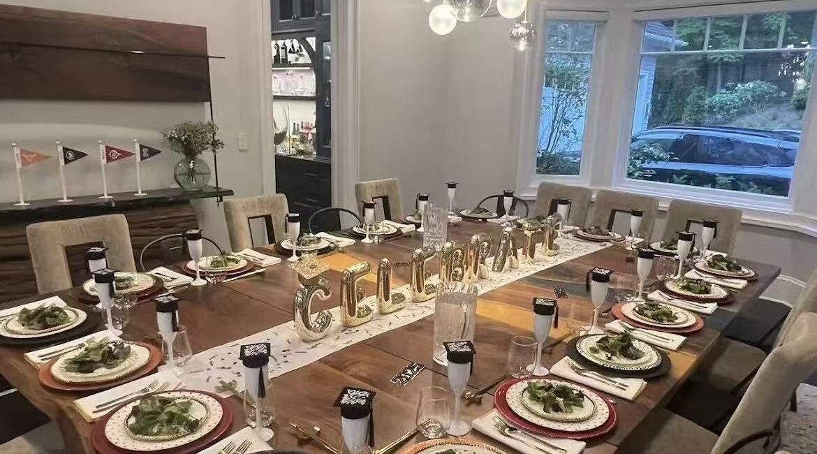 Elegant table setting for a hibachi celebration