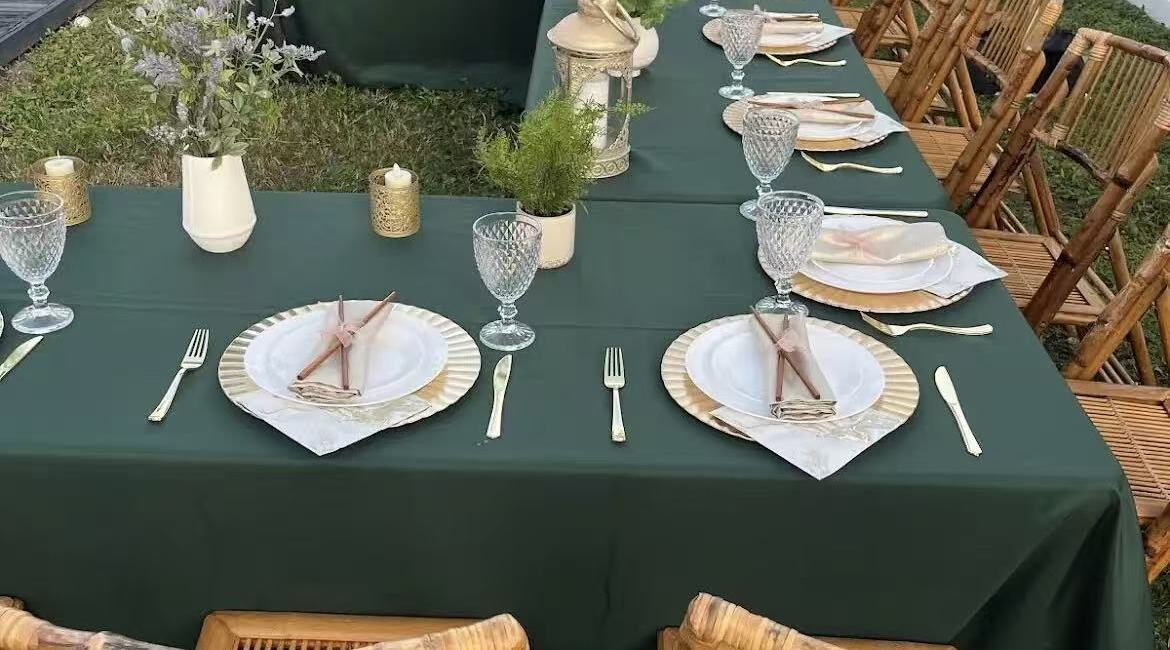 Elegant place setting for a corporate hibachi dinner